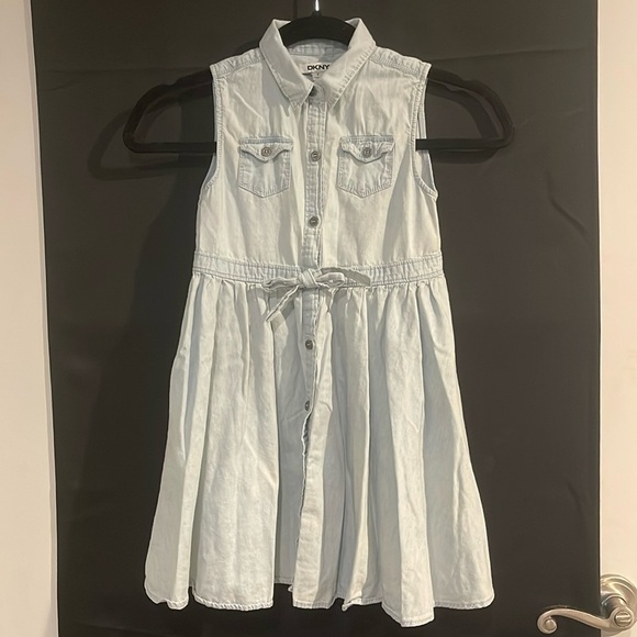 Dkny Other - 3/$20 DKNY Girls Sleeveless Denim Dress with Tie Waist - Size 7